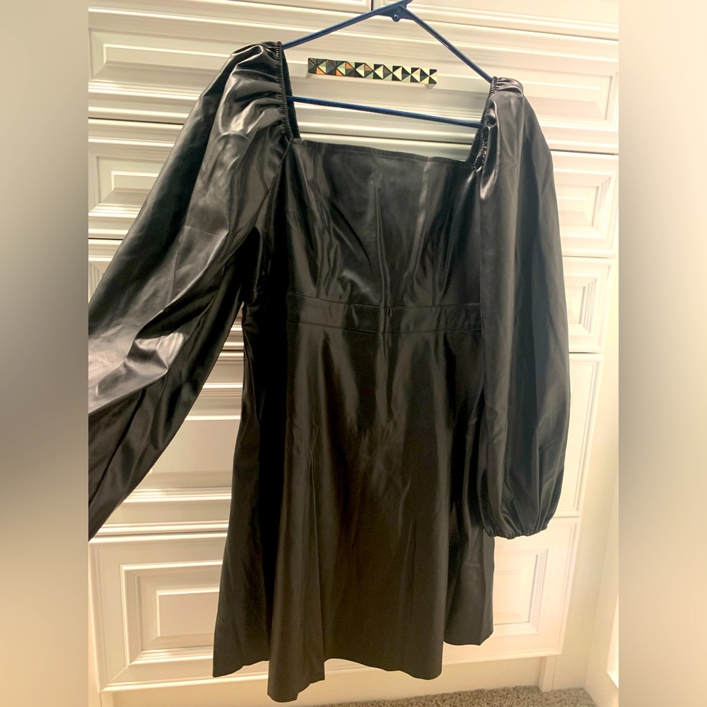 Black faux leather dress by Area Stars.  Size Medium. Boutique